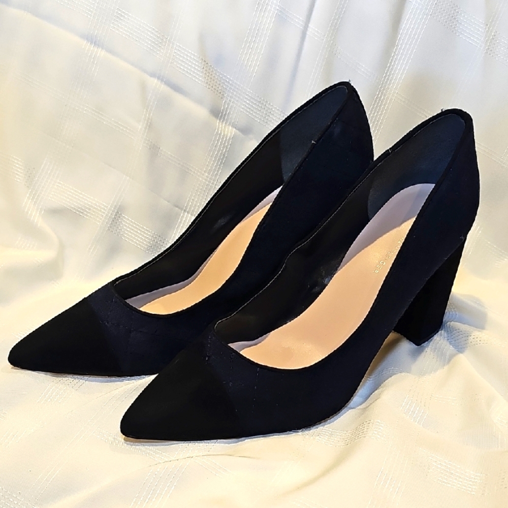 Tommy Hilfiger Black Block Heel Pumps Size 10